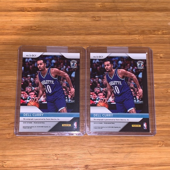 18-19 Panini Prizm DEL CURRY Charlotte Hornets NBA Autograph Signed Auto - LOT 2 - Picture 2 of 5